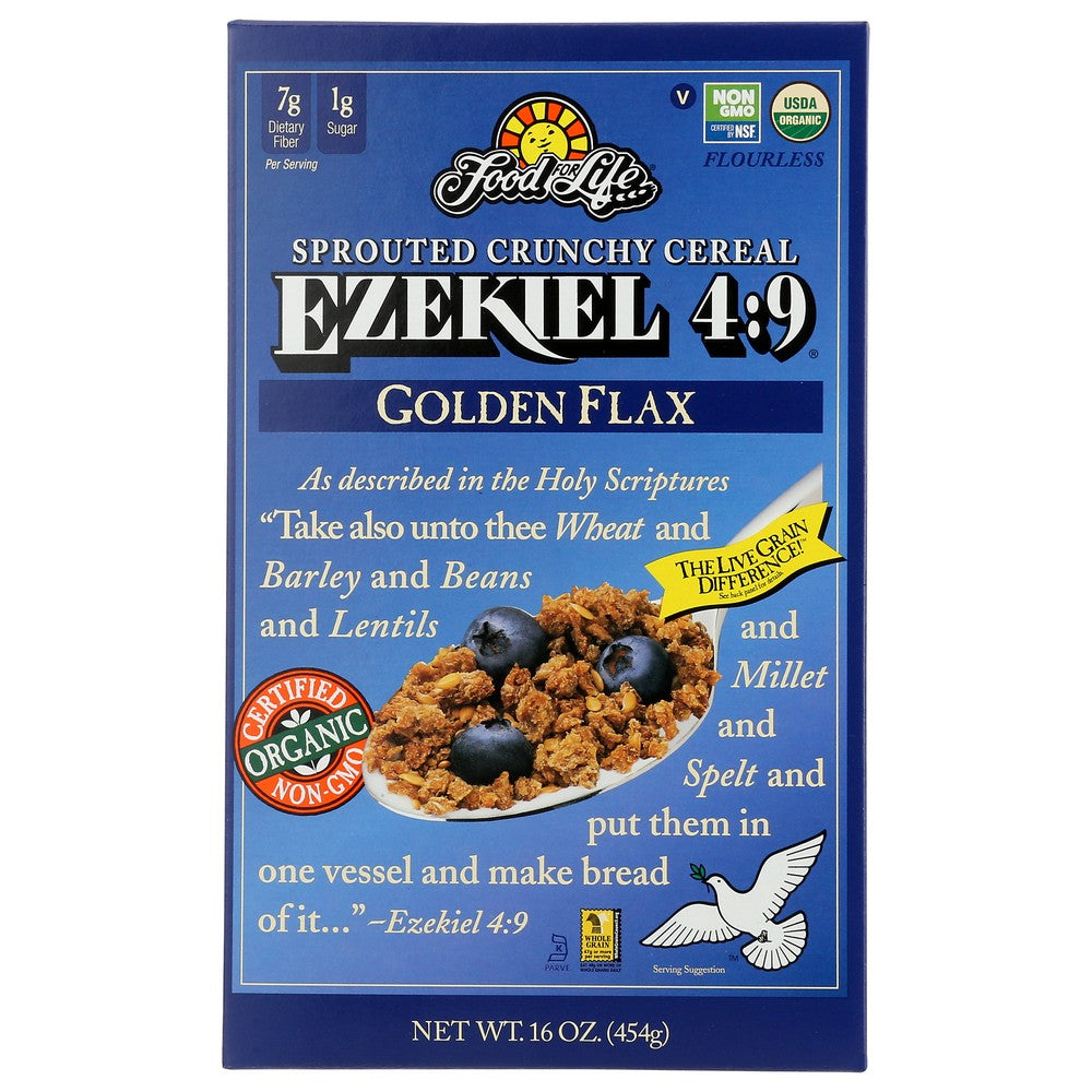 Food For Life® , Ezekiel 4:9 Sprouted Whole Grain Golden Flax Cereal 16 Ounce,  Case of 6