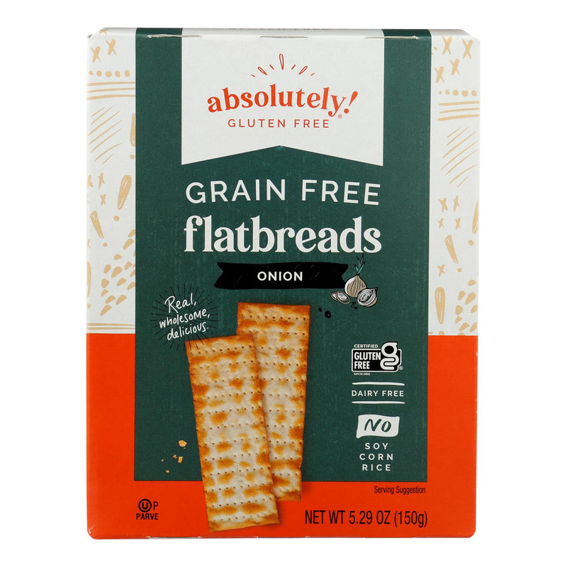 Absolutely Gluten Free - Flatbread - Toasted Onion - Case of 12 - 5.29 Ounce.