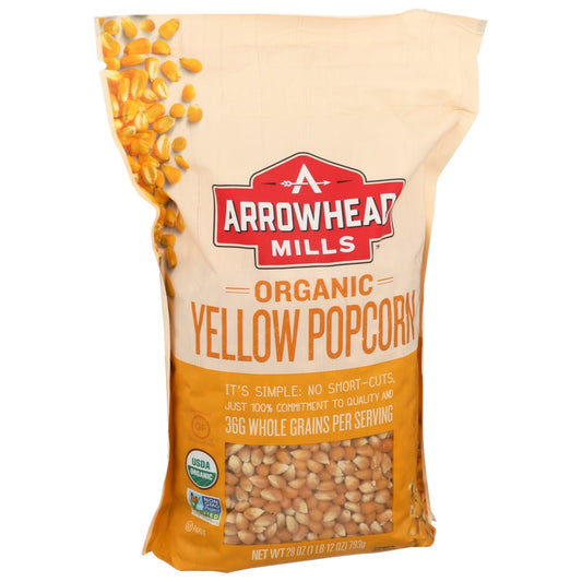 Arrowhead Mills Popcorn Yellow Organic - 28 Ounce,  Case of 6