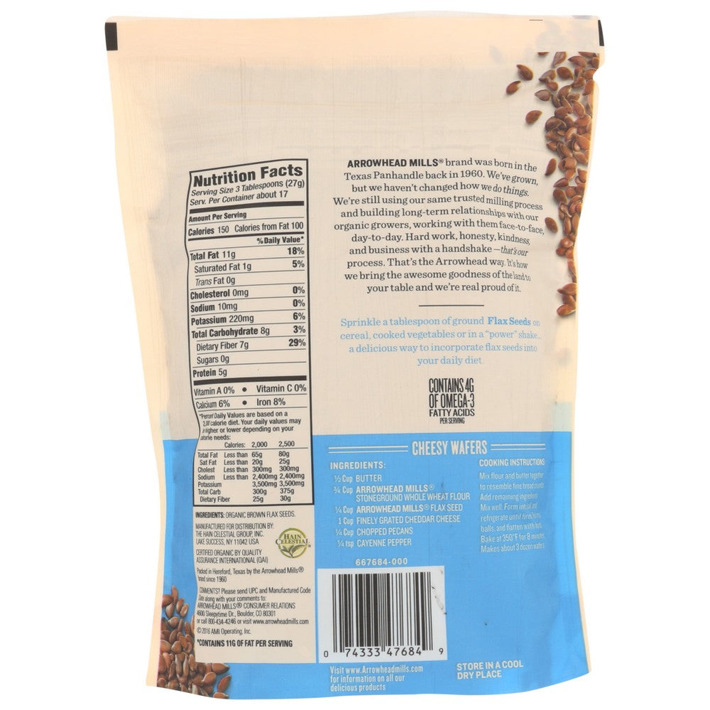 Arrowhead Mills Seed Flax Organic - 16 Ounce,  Case of 6