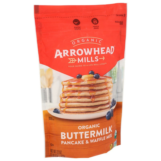 Arrowhead Mills Mix Pancake Bttrmilk Organic - 22 Ounce,  Case of 6