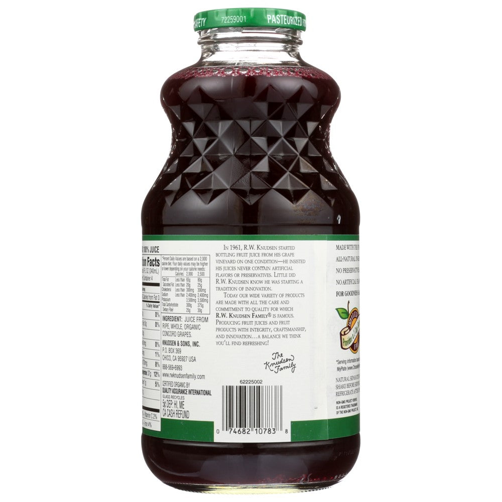 R.W. Knudsen Family® 10028, Rw Knudsen Juice, Organicanic Just Concord, 32 Fl. Oz.,  Case of 6