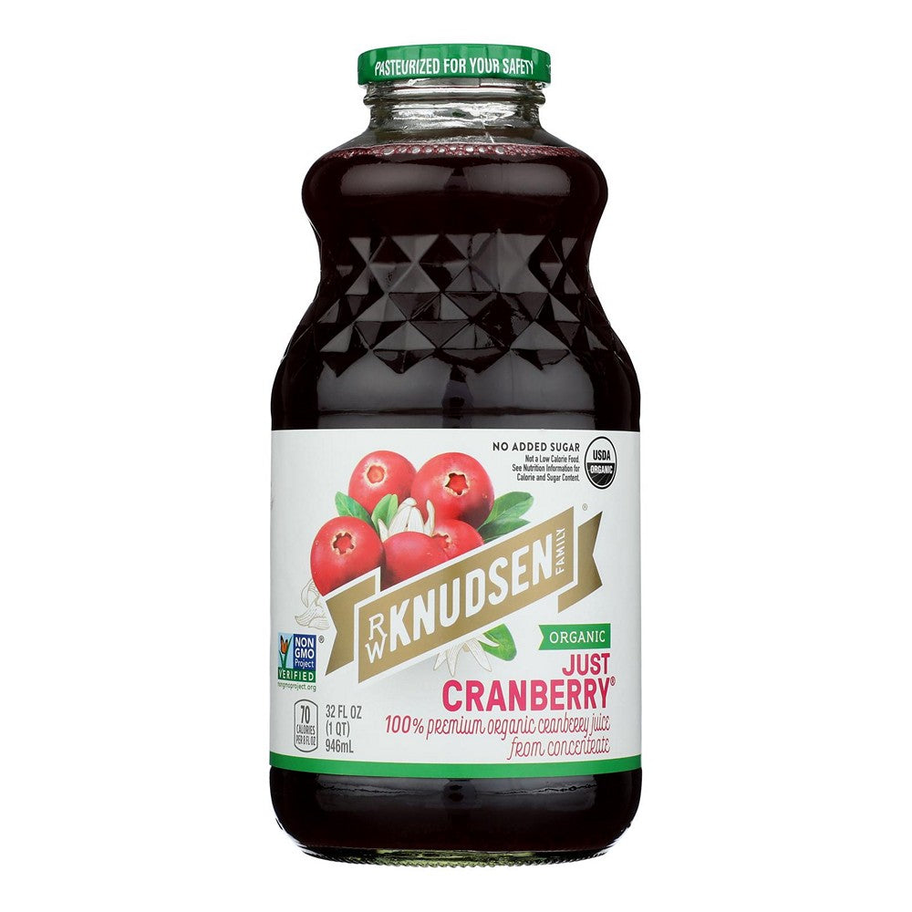 R.W. Knudsen - Organic Juice - Just Cranberry - Case of 6 - 32 fl oz