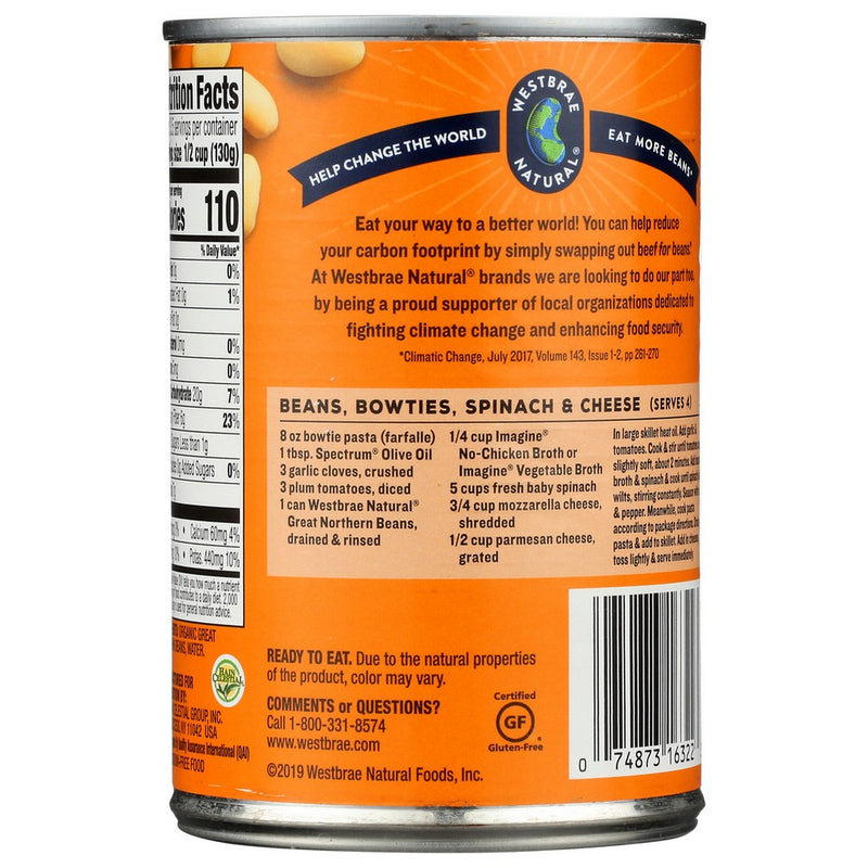 Westbrae Bean Great Northern Organic - 15 Ounce, Case of 6