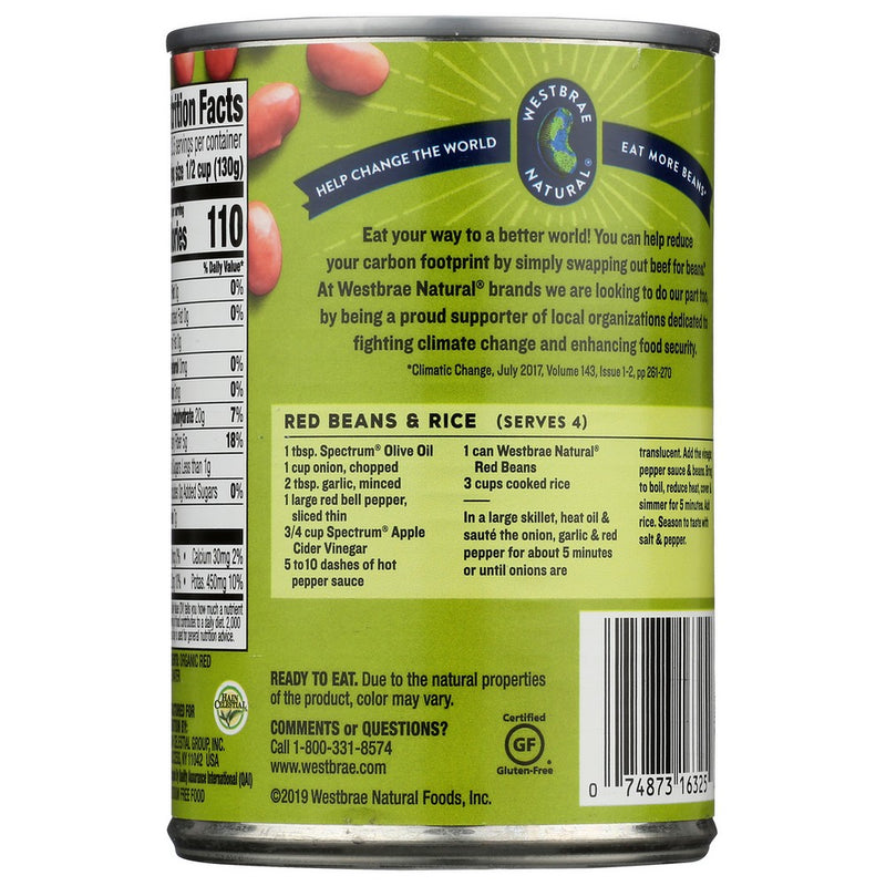 Westbrae Bean Red Ff Organic - 15 Ounce, Case of 12