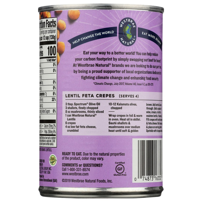 Westbrae Bean Lentil Ff Organic - 15 Ounce, Case of 6