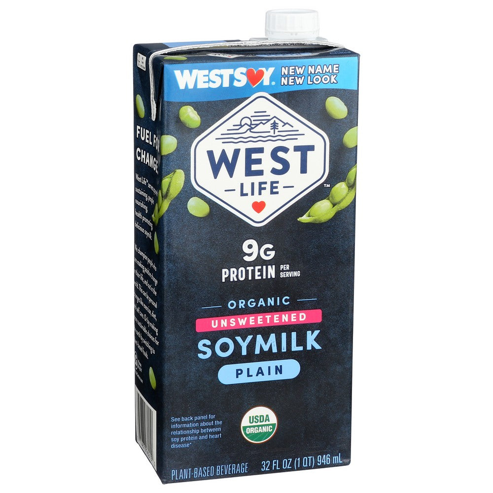 West Life Soymilk Unswt Organic - 32 Fluid Ounce,  Case of 12