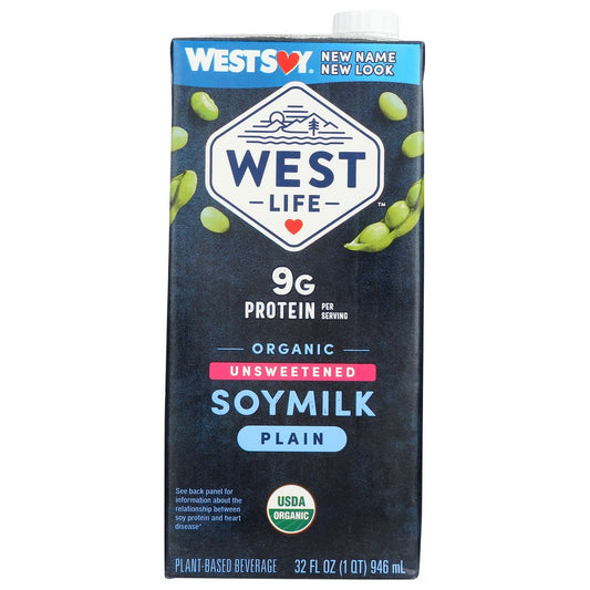 West Life Soymilk Unswt Organic - 32 Fluid Ounce,  Case of 6