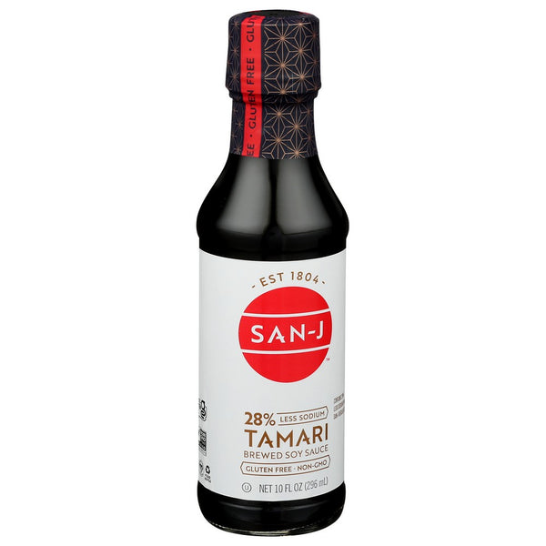 San J Sauce Soy Tamari Rdcd Salt - 10 Ounce, Case of 6