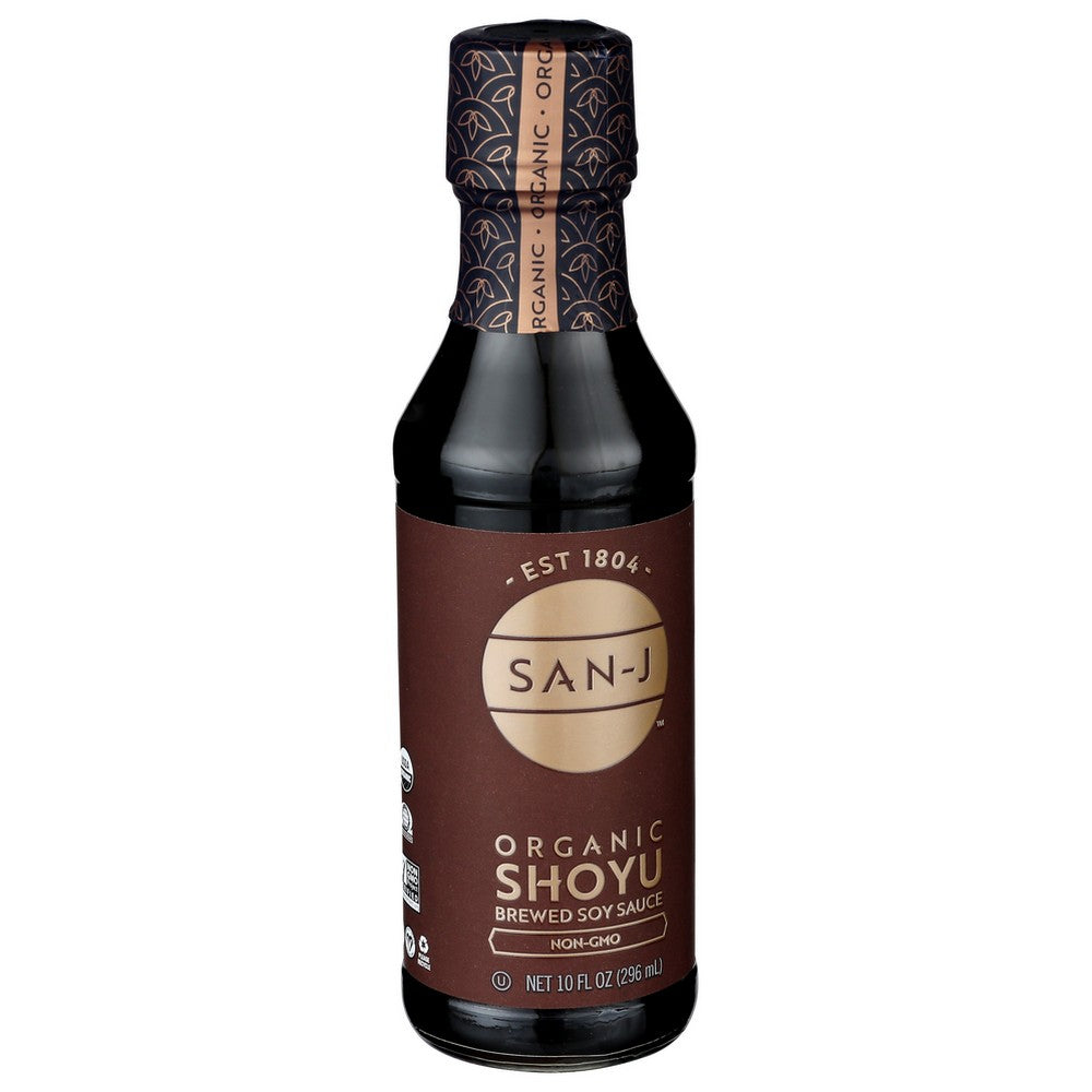 San J Sauce Shoyu Organic - 10 Ounce,  Case of 6