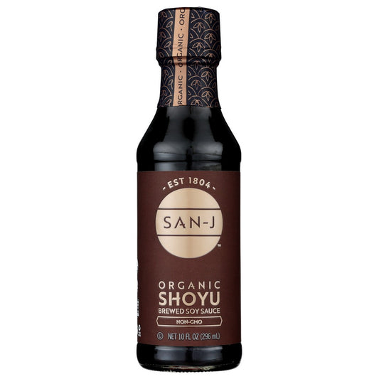 San J Sauce Shoyu Organic - 10 Ounce,  Case of 6