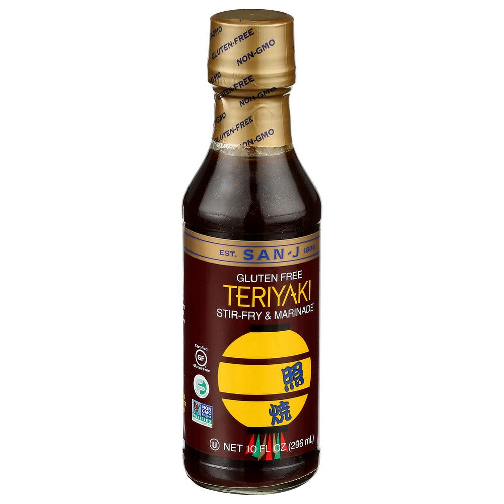 San J Sauce Teriyaki Gluten Free - 10 Ounce,  Case of 6