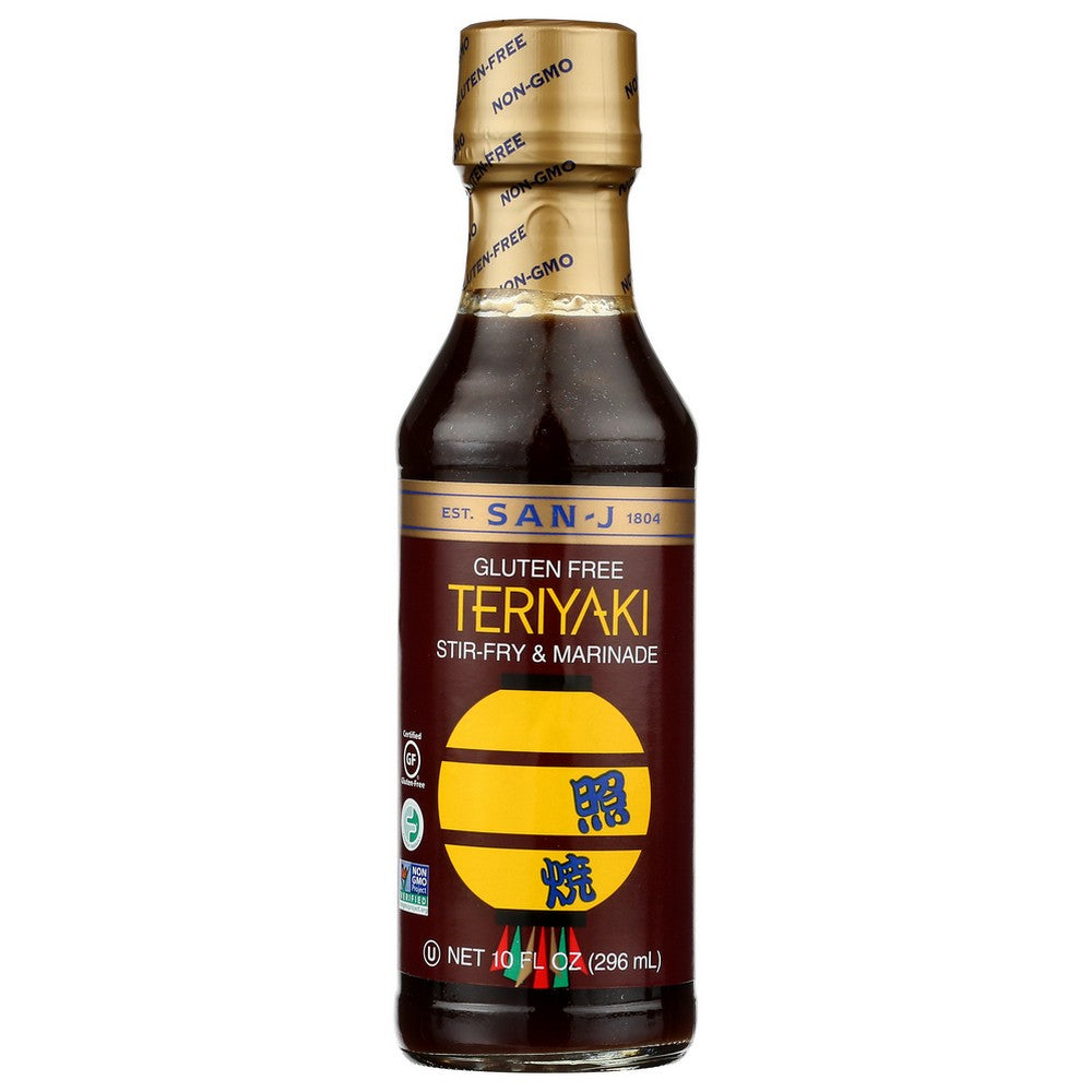 San J Sauce Teriyaki Gluten Free - 10 Ounce,  Case of 6