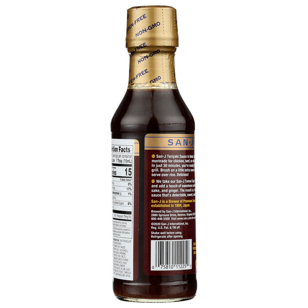 San J Sauce Teriyaki Gluten Free - 10 Ounce,  Case of 6