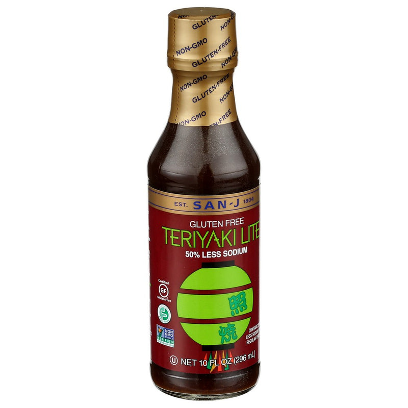 San J Sauce Teriyaki Lite - 10 Fluid Ounce, Case of 6