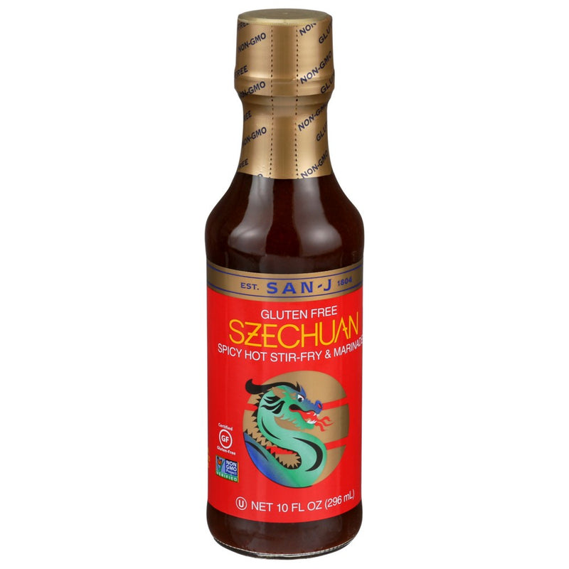 San J Sauce Szechuan Hot & Spicy Gf - 10 Ounce, Case of 6