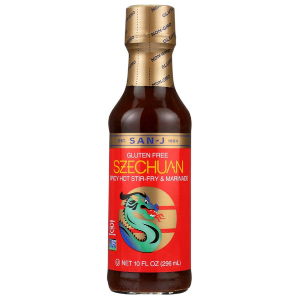 San J Sauce Szechuan Hot & Spicy Gf - 10 Ounce, Case of 6