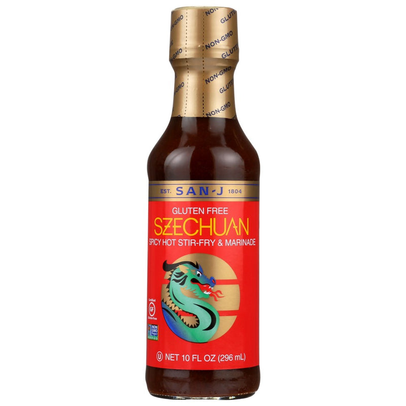 San J Sauce Szechuan Hot & Spicy Gf - 10 Ounce, Case of 6