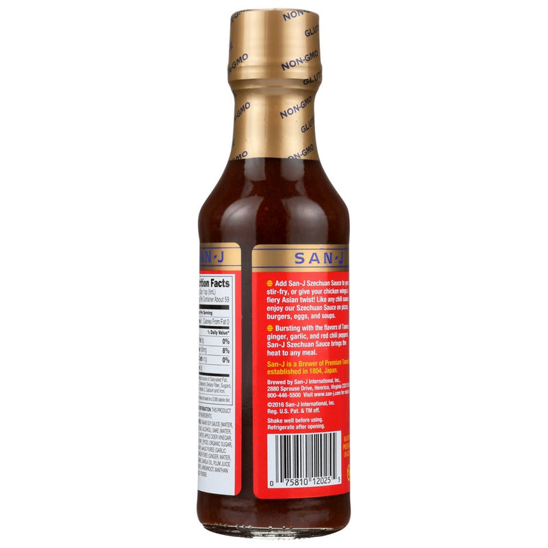 San J Sauce Szechuan Hot & Spicy Gf - 10 Ounce, Case of 6