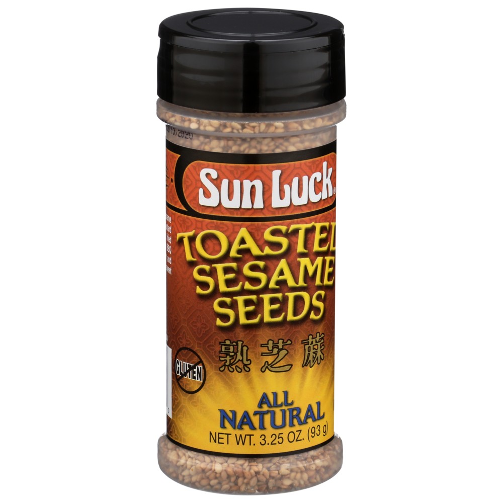 Sun Luck® 010074, Sun Luck All Natural Toasted Sesame Seeds, 3.25 Oz.,  Case of 6