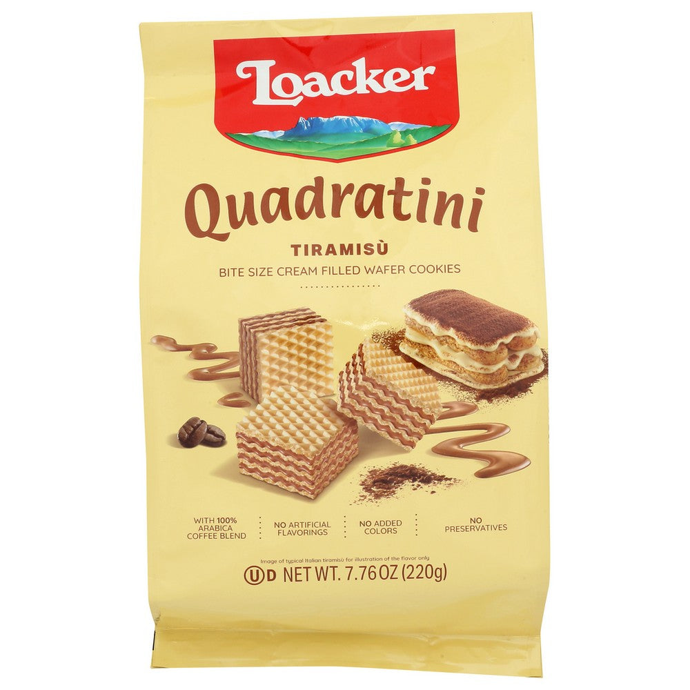 Loacker 14310, Tiramisu' Quadratini 7.76 Ounce,  Case of 6