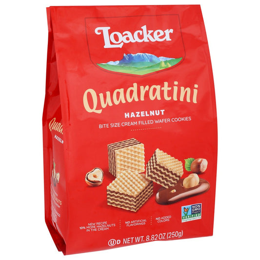 Loacker 14300, Hazelnut Quadratini 8.82 Ounce,  Case of 6