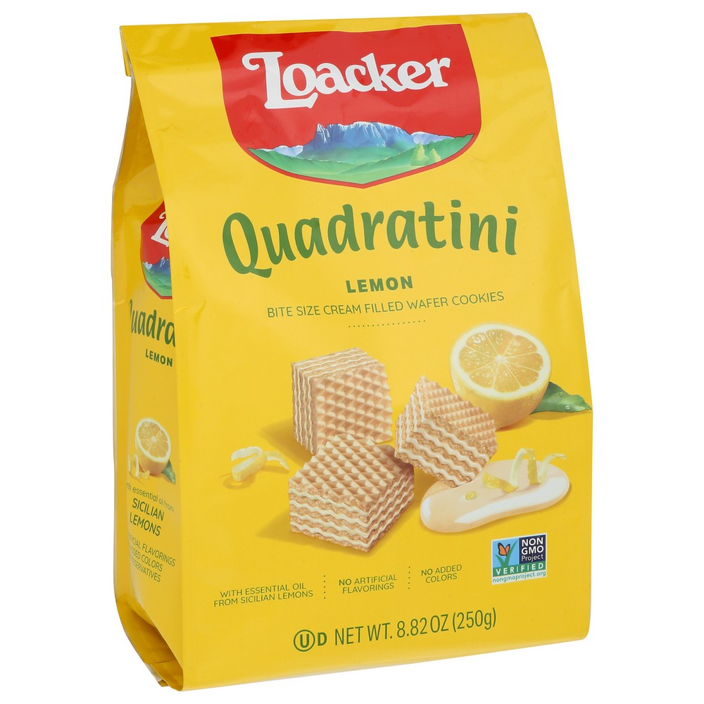 Loacker 14306, Lemon Loacker Quadratini 250Gx6 Lemon 8.82 Ounce,  Case of 6