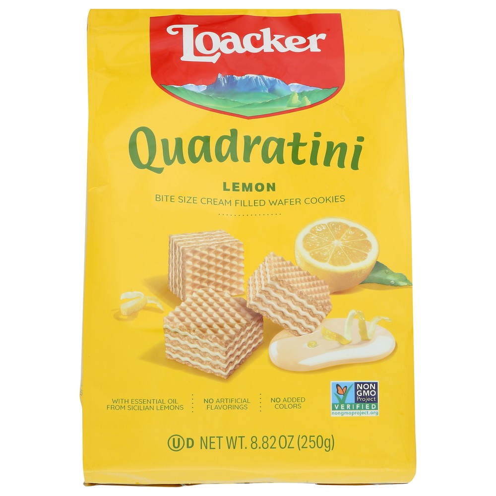 Loacker 14306, Lemon Loacker Quadratini 250Gx6 Lemon 8.82 Ounce,  Case of 6