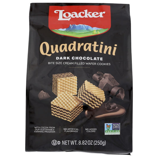 Loacker 14303, Dark Chocolate Quadratini 8.82 Ounce,  Case of 6