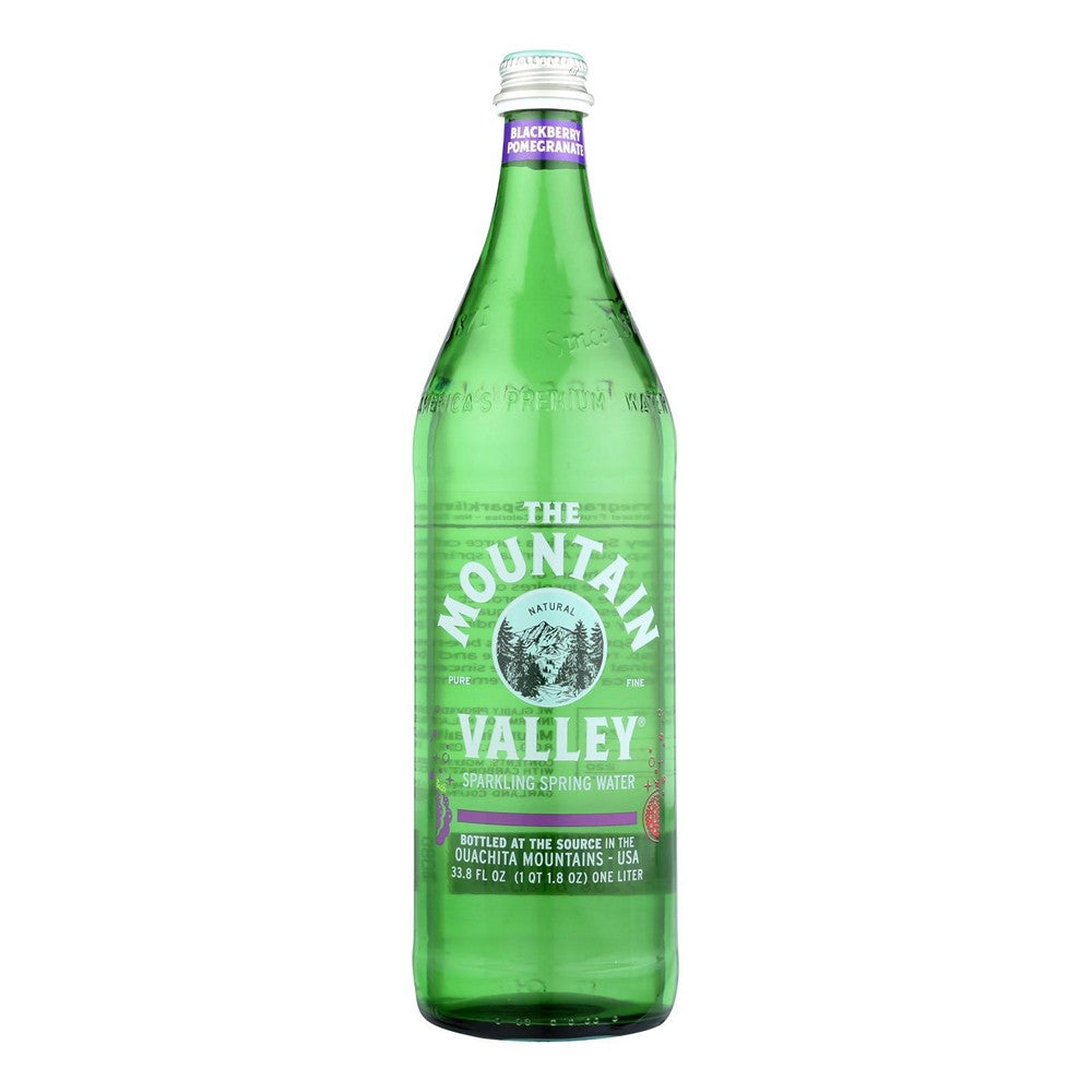 The Mountain Valley Blackberry Pomegranate Sparkling Spring Water - Case of 12 - 1 LTR