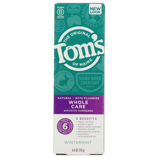 Tom's Of Maine® Us05803A, Wintermint Whole Care Whole Care Anticavity Toothpaste, Wintermint 4 Ounce,  Case of 1