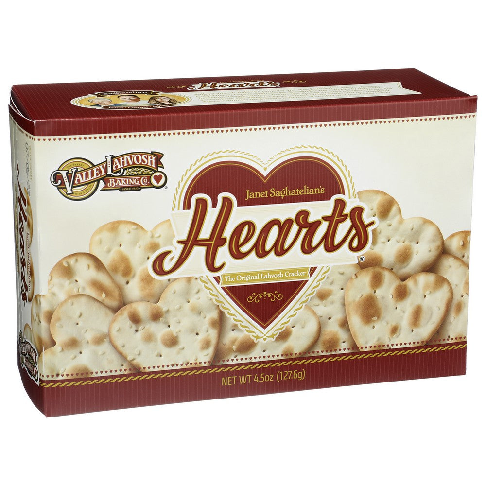 Valley Lahvosh Cracker Heart Organicnl - 5 Ounce,  Case of 12