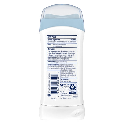 Dove Women's 48 Hour Fresh Anti-Perspirant Deodorant Stick, 2.6 Fluid Ounce, 6 Per Pack, 2 Per Case