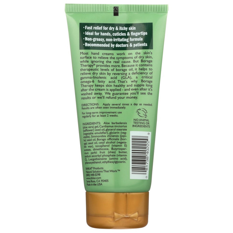 Shikai Borage Therapy Hand Cream - 3 Ounce, Case of 1