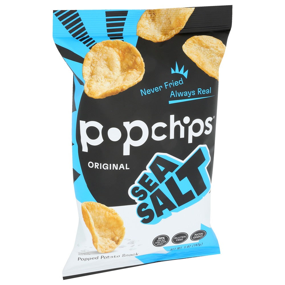 Popchips F-Ar-50080, Popchips Sea Salt Potato Chips, 5 Oz. Bag,  Case of 12