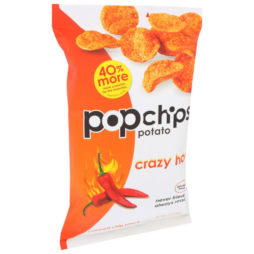 Popchips® , Popchips Crazy Hot Potato Chips, 5 Oz. Bag,  Case of 12