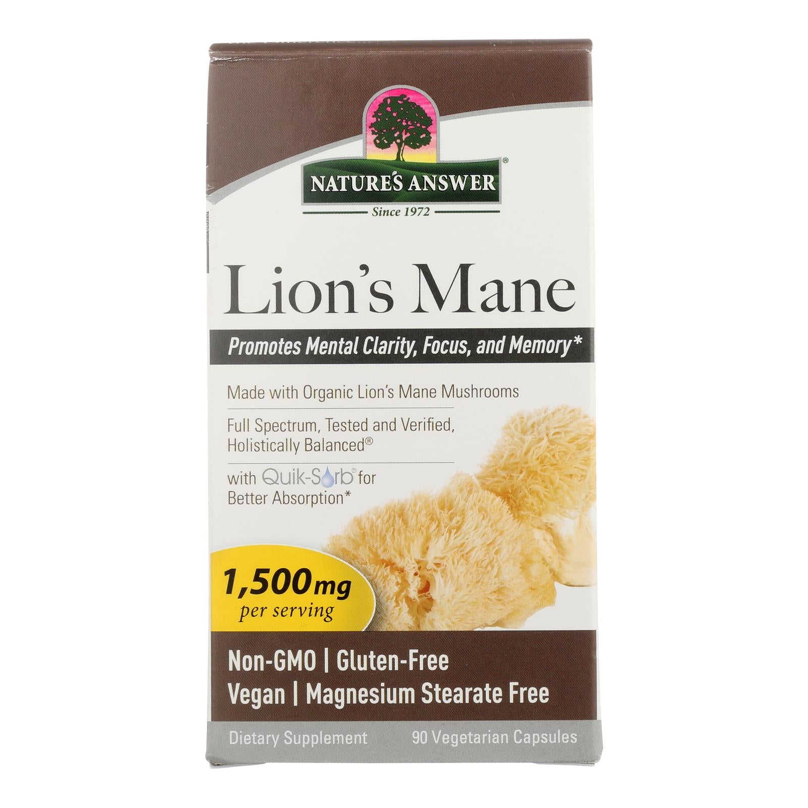Nature's Answer - Lion's Mane Veg Capsules - 1 Each-90 Count