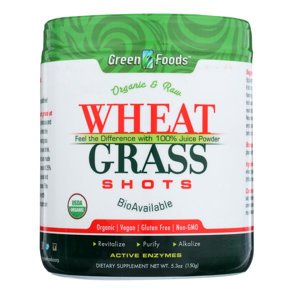 Green Foods Organic and Raw Wheat Grass Shots - 5.3 Ounce