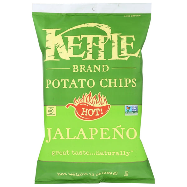 Kettle Foods Chip Potato Jalapeno Prty Size - 13 Ounce, Case of 9