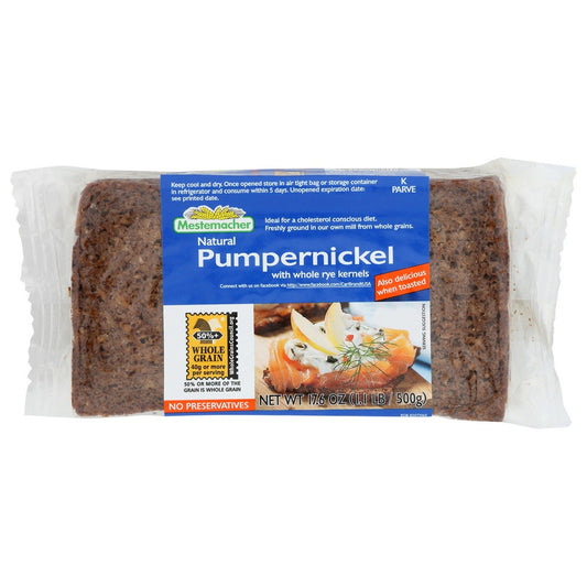 Mestemacher 00071, Mestemacher Ready To Eat Pumpernickel Bread With Whole Rye Kernels, 17.6 Oz.,  Case of 12