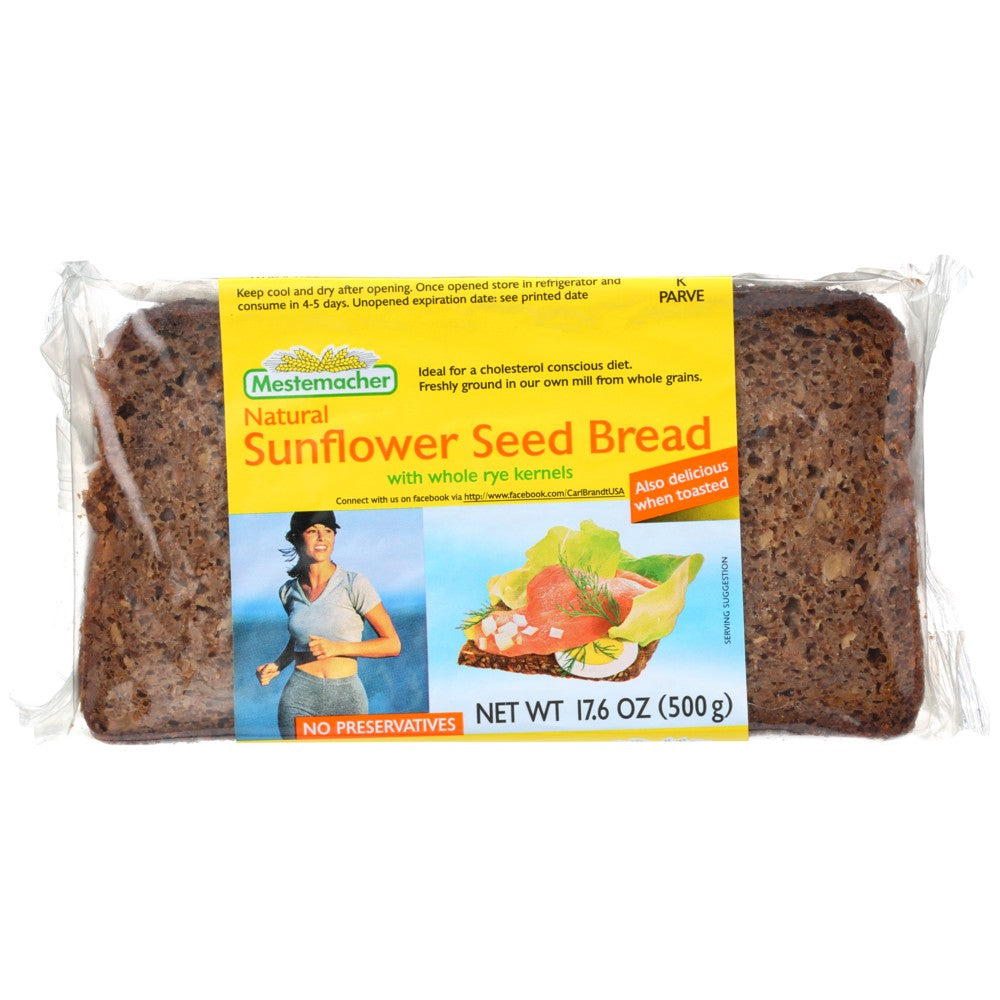 Mestemacher , Mestemacher Ready To Eat Sunflower Seed Bread With Whole Rye Kernels, 17.6 Oz.,  Case of 12