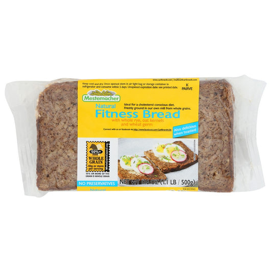 Mestemacher 00078, Mestemacher Ready To Eat Fitness Bread With Whole Rye And Oat Kernels And Wheat Germ, 17.6 Oz.,  Case of 12