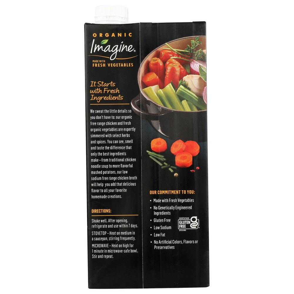 Imagine M96001, Imagine Foods Broth, Chicken Low Sodium Organicanic, 32 Fl. Oz.,  Case of 6