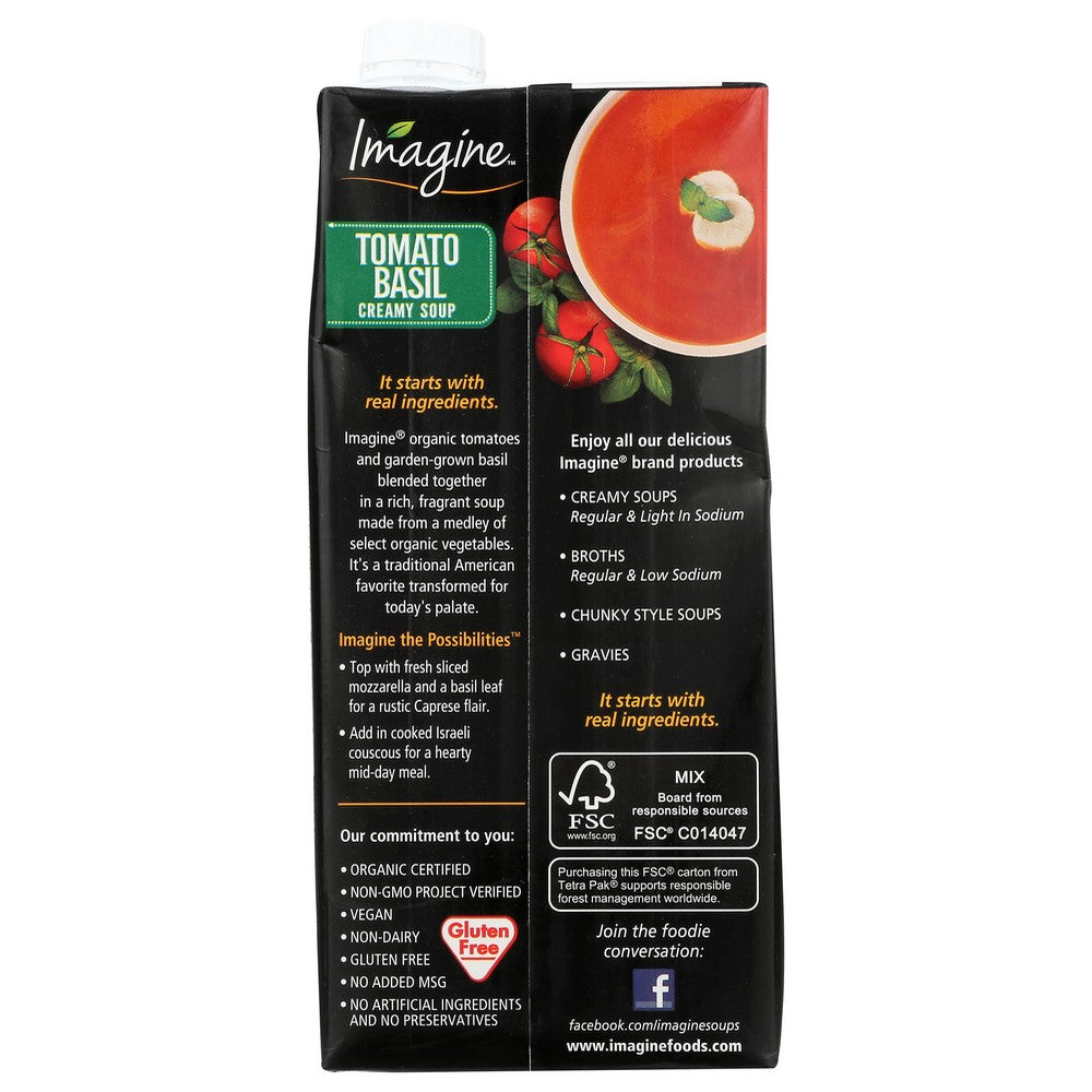 Imagine™ M94038, Imagine Foods Soup, Creamy Tomato Basil Organicanic, 32 Fl. Oz.,  Case of 6