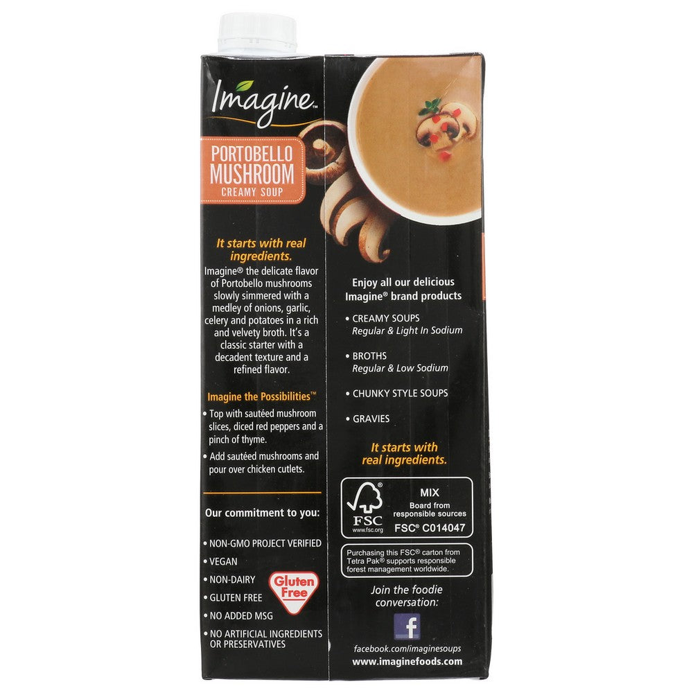 Imagine™ M94044, Imagine Foods Soup, Creamy Portobello Mushroom, 32 Fl. Oz.,  Case of 6