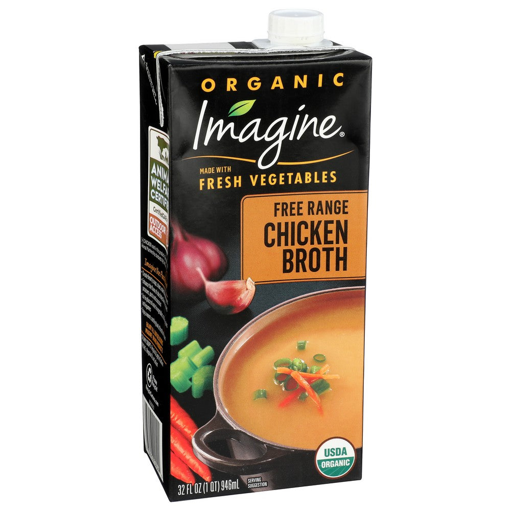 Imagine M94649,  Free Range Chicken Broth 32 Fluid Ounce,  Case of 6