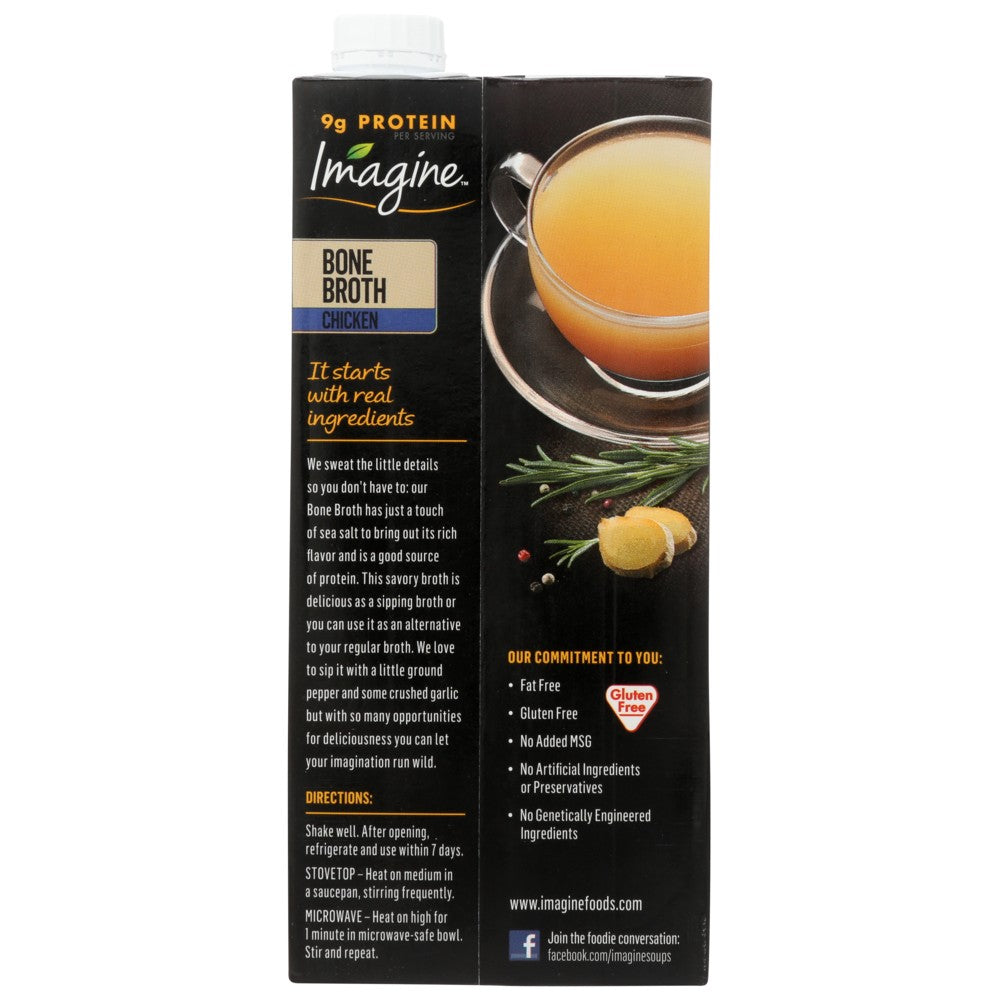 Imagine Broth Chicken Bone - 32 Fluid Ounce,  Case of 12