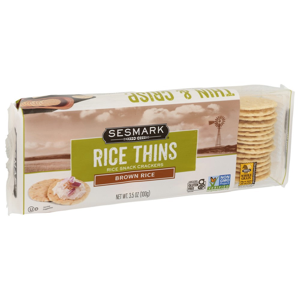 Sesmark Rice Thin Gluten Free Brown - 4 Ounce,  Case of 12