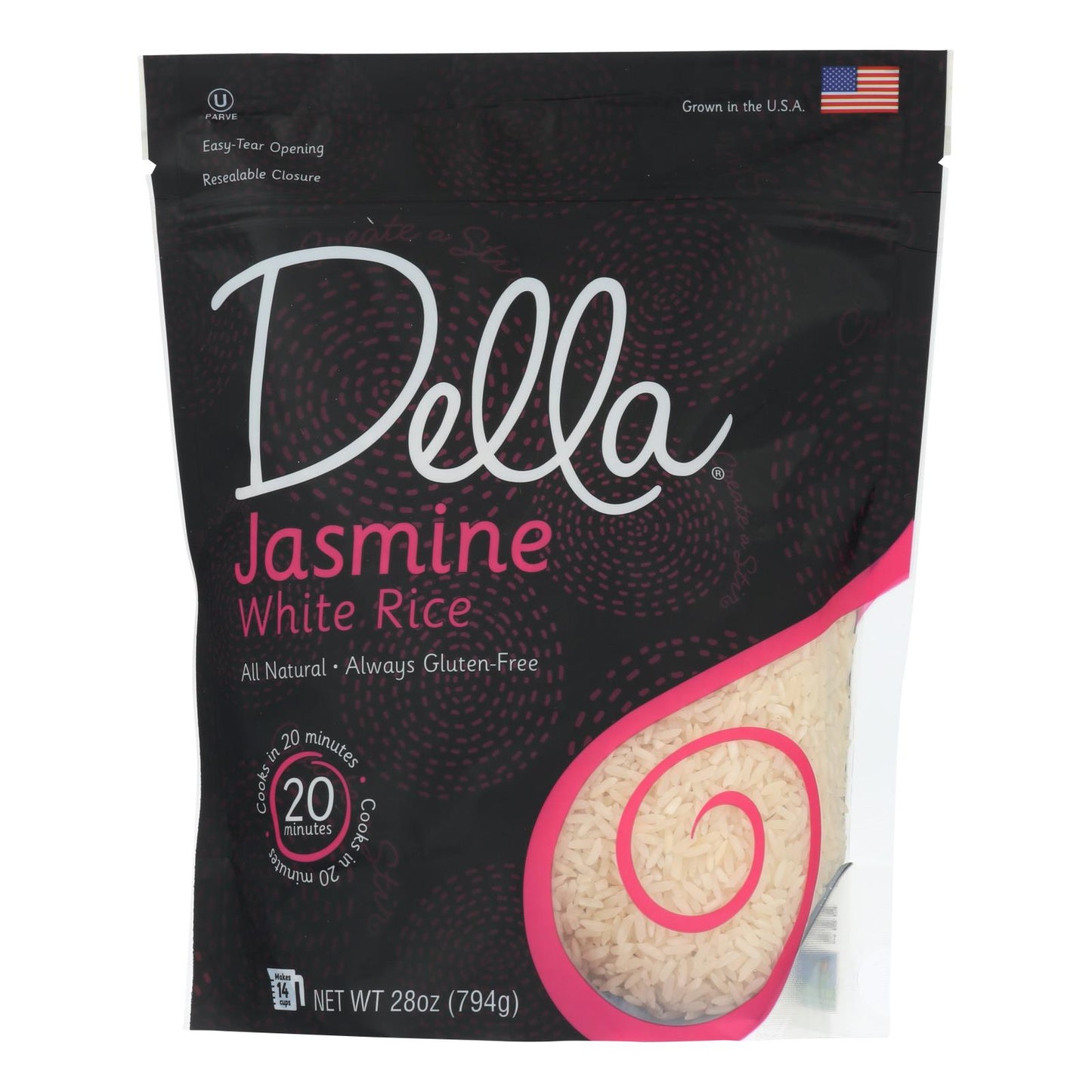 Della - Jasmine White Rice - Case of 6 - 28 Ounce.