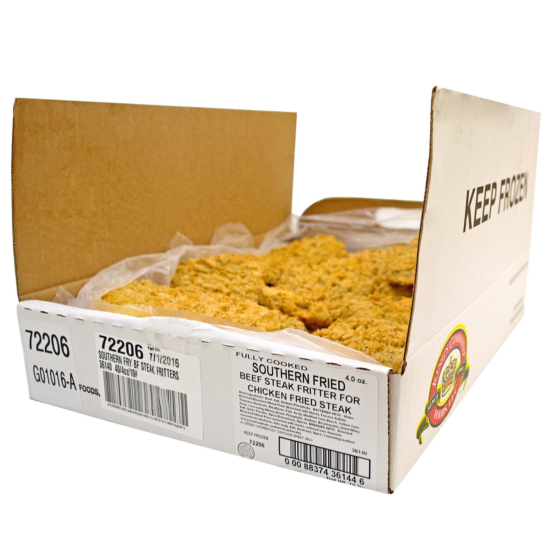 Fully Cooked Southern Ry Fried Beef Fritters Bulk 4 Ounce Size - 40 Per Case